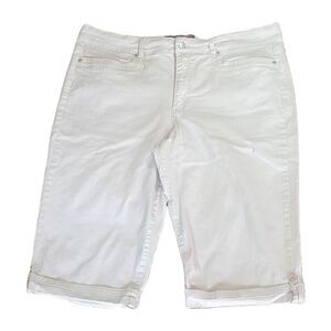 GLORIA VANDERBILT WOMEN SKIMMER CAPRI PANTS SZ 38 BEIGE KHAKI CUFFED STRETCH